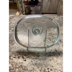 Vintage Pyrex F120 Clear Oval Glass Casserole Lid  Replacement
